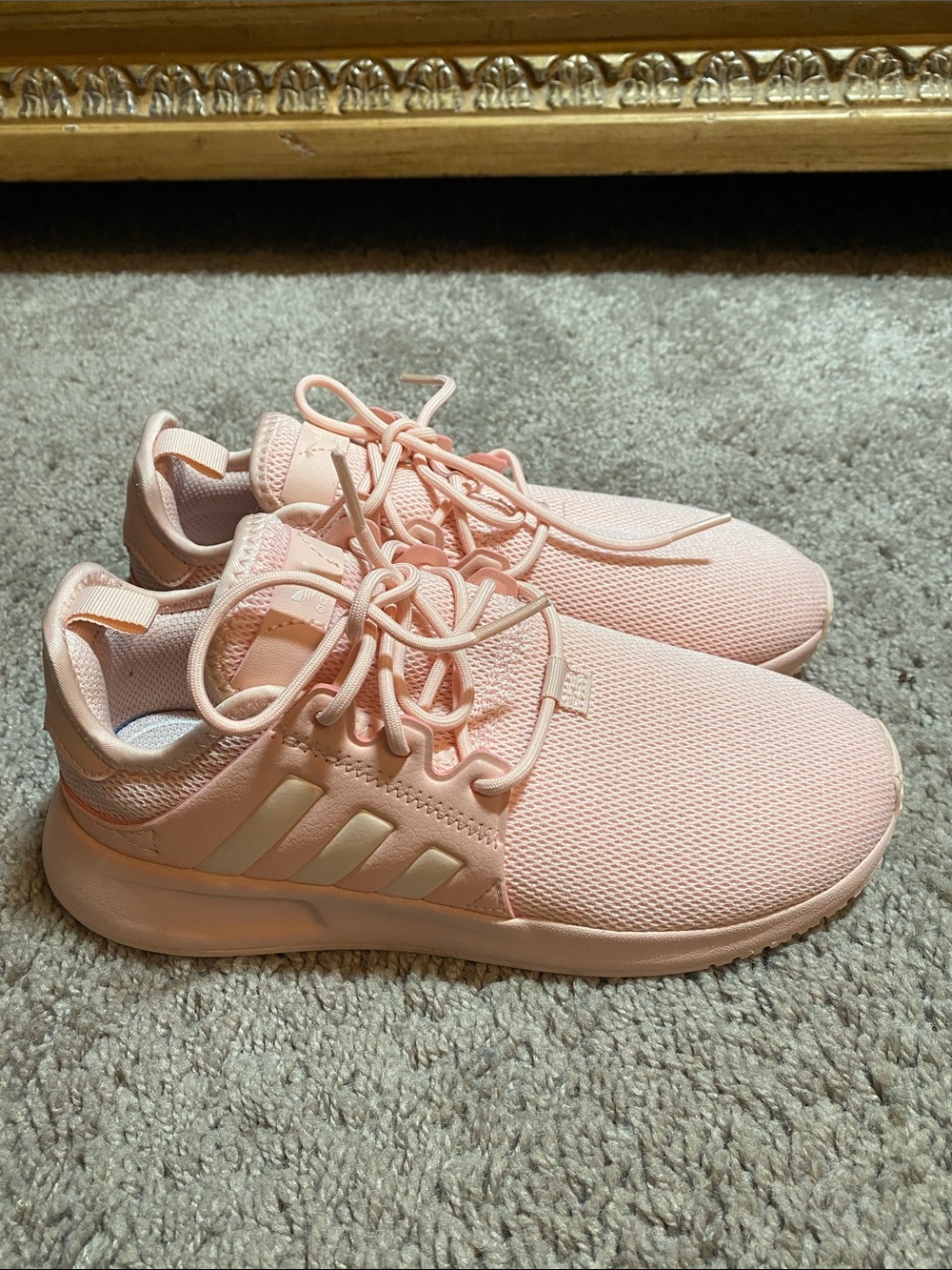 Adidas XPLR Women’s Pale Pink Mesh Lace-Up Sneakers size 3